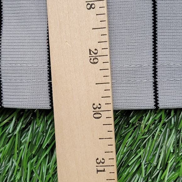 Vintage 80s St-Lukes Baseball Jersey Shirt Large 23x30 Gray Baggy Stripes - Picture 13 of 13